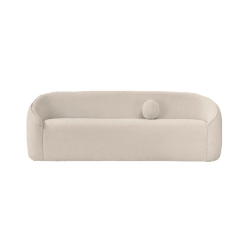 Dario Boucle Fabric Loveseat Sofa Round Shaped Upholstery Couch