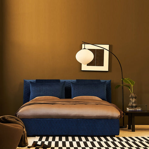 Darion Velvet Removable Cushion Bed Frame