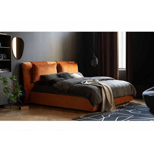 Darion Velvet Removable Cushion Bed Frame