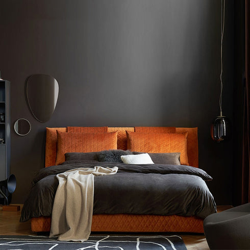 Darion Velvet Removable Cushion Bed Frame