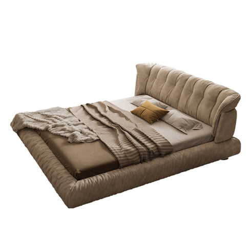 Davenport Suede Fabric Luxury Upholstered Headboard Bed Frame