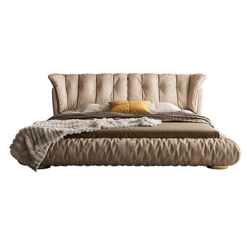 Davenport Suede Fabric Luxury Upholstered Headboard Bed Frame