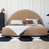 Desirae Velvet Round Shaped Headboard Bed Frame