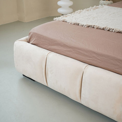 Devin Modern No Headboard Technical Fabric Bed Frame