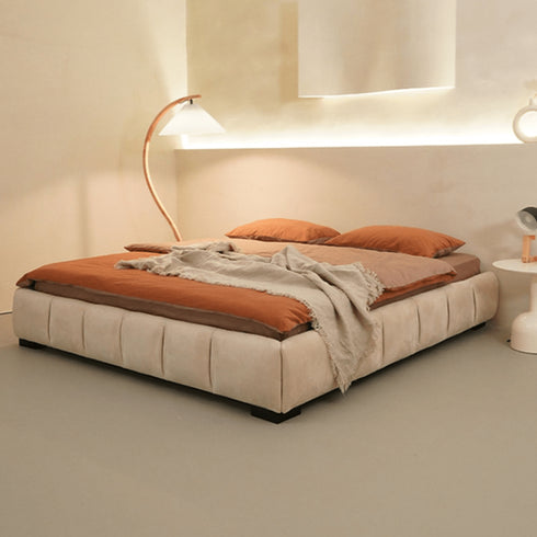 Devin Modern No Headboard Technical Fabric Bed Frame