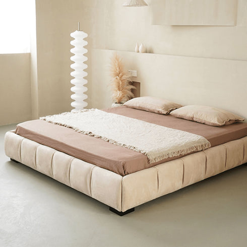 Devin Modern No Headboard Technical Fabric Bed Frame