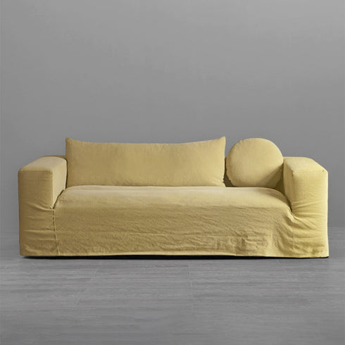Dobie Fabric Minimalist 3 Seater Sofa Slip-covered Couch