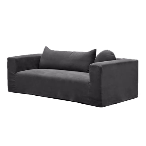 Dobie Fabric Minimalist 3 Seater Sofa Slip-covered Couch