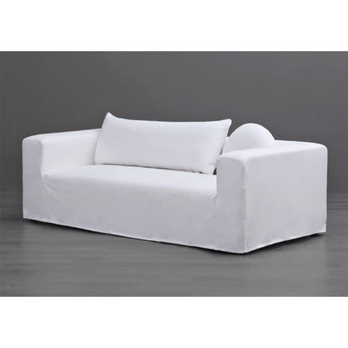 Dobie Fabric Minimalist 3 Seater Sofa Slip-covered Couch