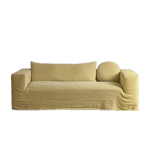 Dobie Fabric Minimalist 3 Seater Sofa Slip-covered Couch