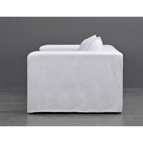 Dobie Fabric Minimalist 3 Seater Sofa Slip-covered Couch