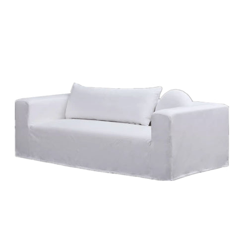 Dobie Fabric Minimalist 3 Seater Sofa Slip-covered Couch