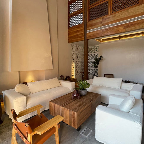 Dobie Fabric Minimalist 3 Seater Sofa Slip-covered Couch