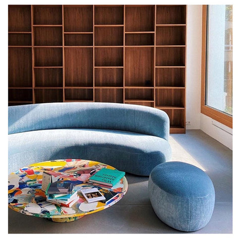 Doris Boucle/Velvet Curved 3 Seater Sofa Round Shaped Interior Upholstery Couch