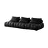 Edana Black Calf Leather 3 Seater Sofa Armless Couch
