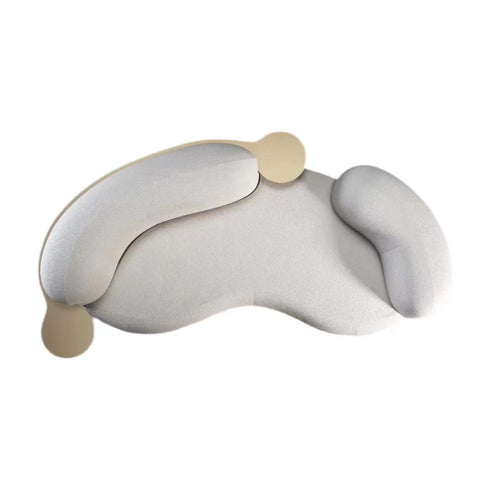 Eli Boucle Curved 3 Seater Sofa With Side Table Luxury Couch