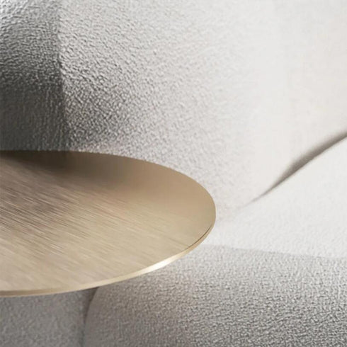 Eli Boucle Curved 3 Seater Sofa With Side Table Luxury Couch