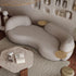 Eli Boucle Curved 3 Seater Sofa With Side Table Luxury Couch
