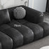 Elias Black Calf Leather 3 Seater Sofa Armrest Couch
