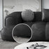 Elias Black Calf Leather 3 Seater Sofa Armrest Couch