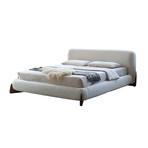 Ellie Boucle Fabric Minimalist Bed Frame