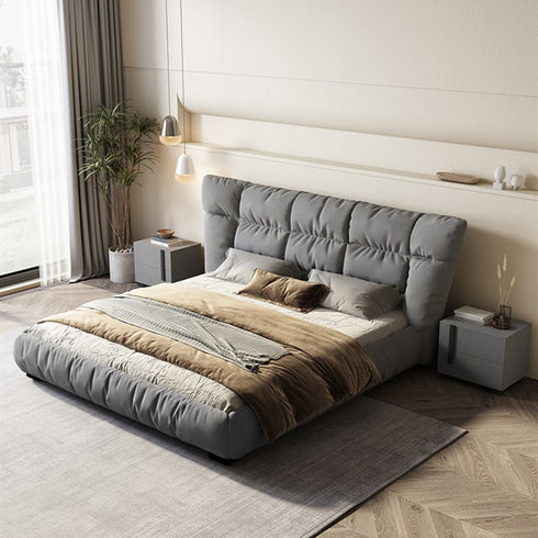 Elliott Suede Fabric Wide Headboard Bed Frame