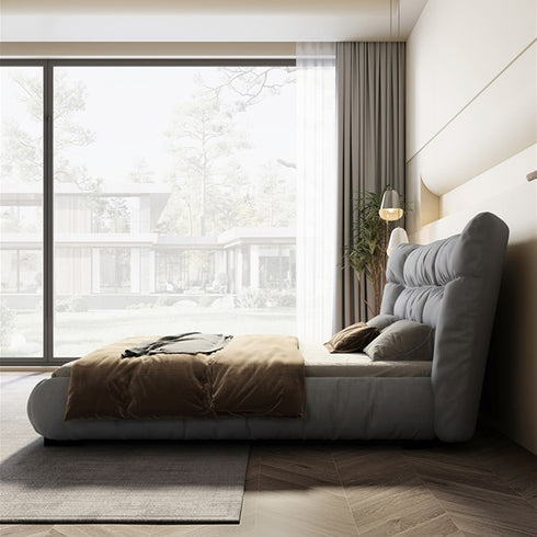 Elliott Suede Fabric Wide Headboard Bed Frame