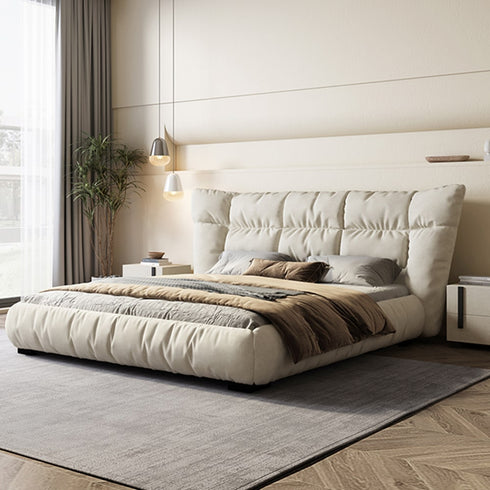Elliott Suede Fabric Wide Headboard Bed Frame