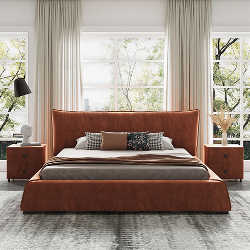 Elsie Suede Fabric Simple Bed Frame