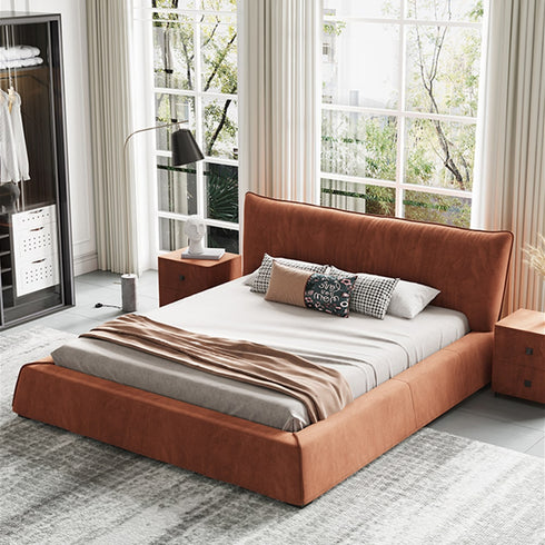 Elsie Suede Fabric Simple Bed Frame