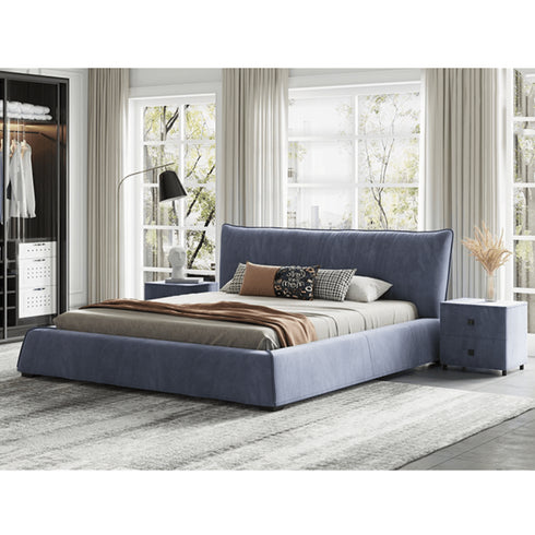 Elsie Suede Fabric Simple Bed Frame