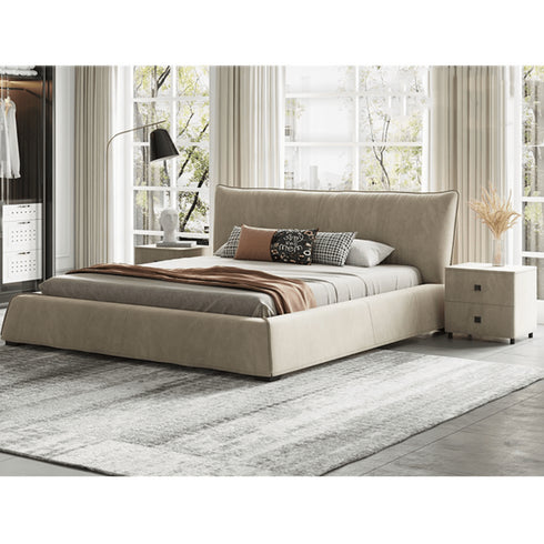 Elsie Suede Fabric Simple Bed Frame