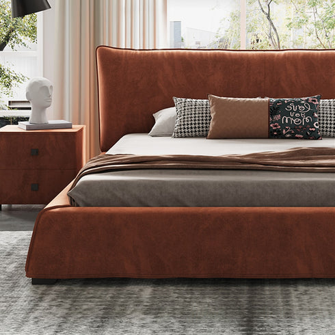 Elsie Suede Fabric Simple Bed Frame