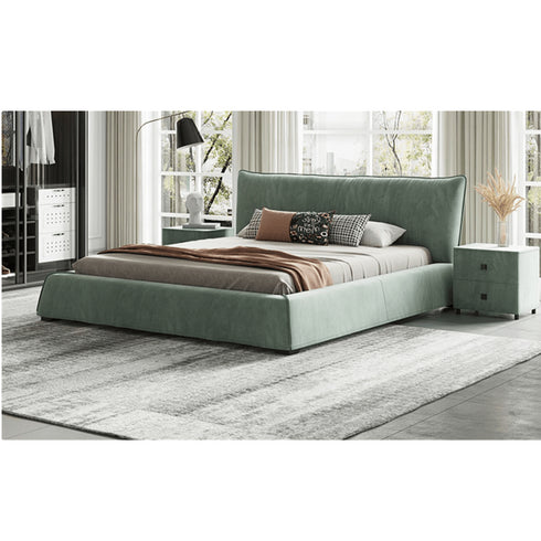 Elsie Suede Fabric Simple Bed Frame