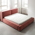 Elya Suede Fabric Cube Headboard Bed Frame