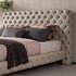 Elyse Brown Velvet Fabric High-back Bed Frame