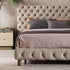 Elyse Brown Velvet Fabric High-back Bed Frame