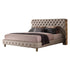 Elyse Brown Velvet Fabric High-back Bed Frame