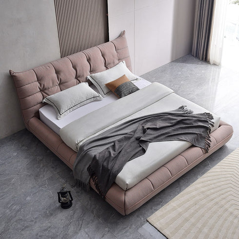 Elyssa Suede Fabric High Headboard Bed Frame