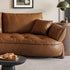 Emrick Curved Vintage Leather 3 Seater Sofa First Layer Cowhide Couch