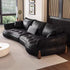Emrick Curved Vintage Leather Loveseat Sofa First Layer Cowhide Couch
