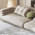 Eric Beige Suede Fabric Curved Secional Sofa Round Chaise Couch