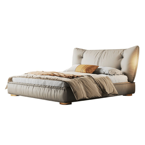 Euroa Suede Fabric Wide Upholstered Headboard Luxury Bed Frame