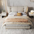 Euroa Suede Fabric Wide Upholstered Headboard Luxury Bed Frame
