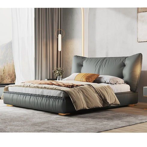 Euroa Suede Fabric Wide Upholstered Headboard Luxury Bed Frame