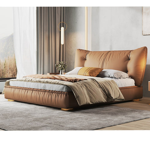 Euroa Suede Fabric Wide Upholstered Headboard Luxury Bed Frame