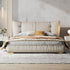 Euroa Suede Fabric Wide Upholstered Headboard Luxury Bed Frame
