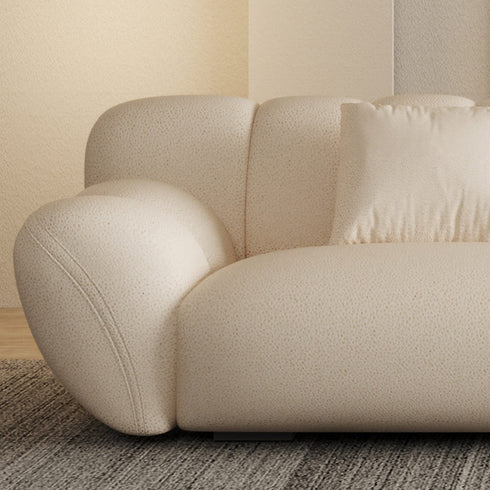 Eve Cream Boucle Fabric Sectional Sofa L-Shape Couch
