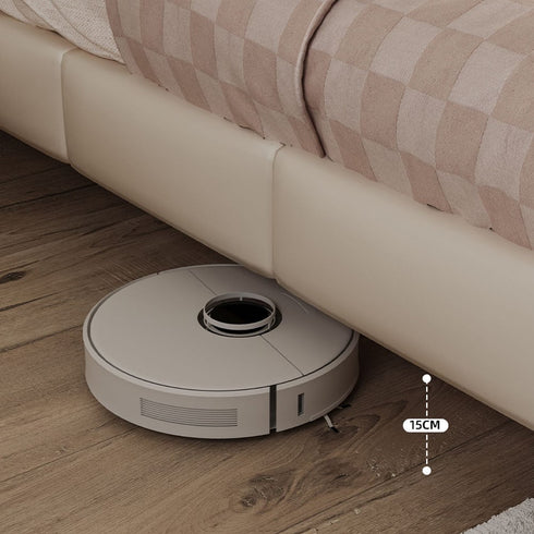 Farren Microfiber Leather Minimalist Floating Bed Frame