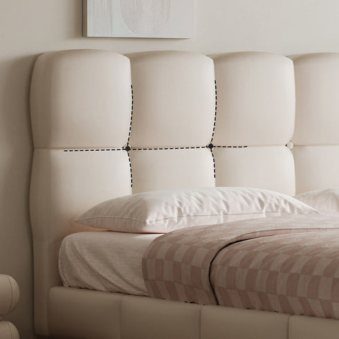 Farren Microfiber Leather Minimalist Floating Bed Frame